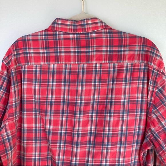 UnTUCKit Mens Size XL Pink & Blue Plaid Cotton Button Down Shirt Preppy Classic - Picture 7 of 8